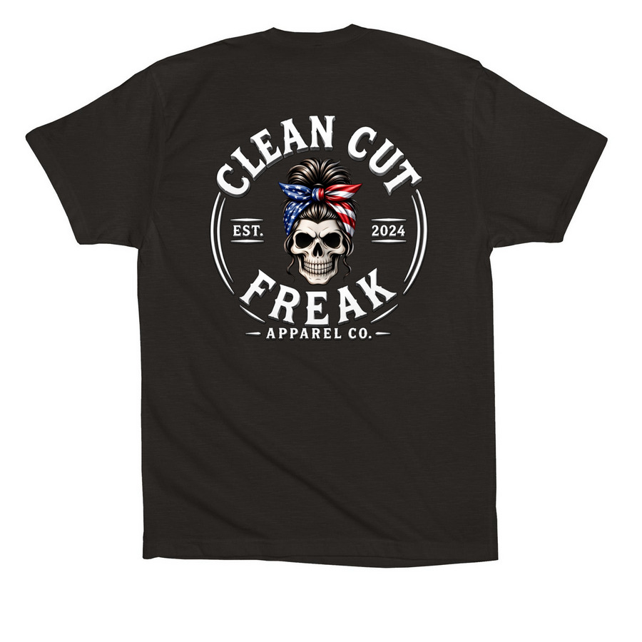 CCF Goes Patriotic, a Black Premium Cotton Tee (back-view)