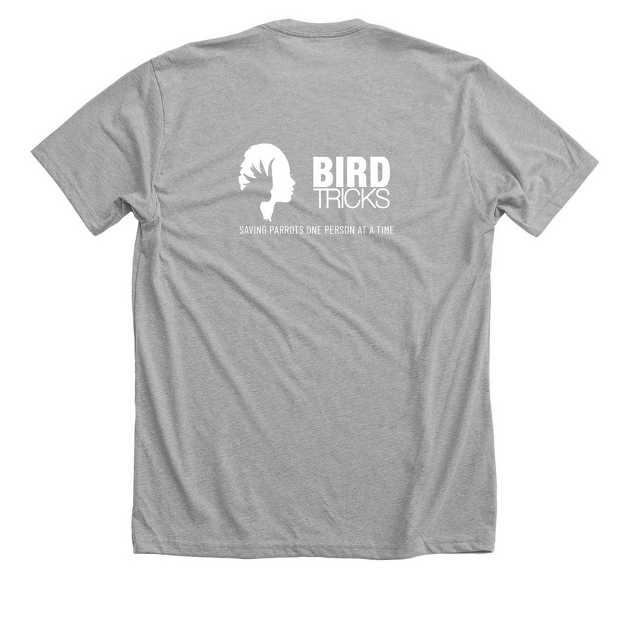 Birds > Humans, a Athletic Heather Premium Unisex Tee (back-view)