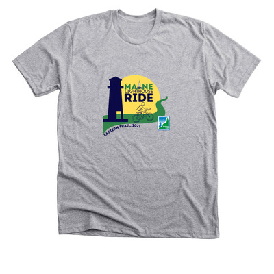 Maine Lighthouse Ride 2021, a Athletic Heather Premium Unisex Tee