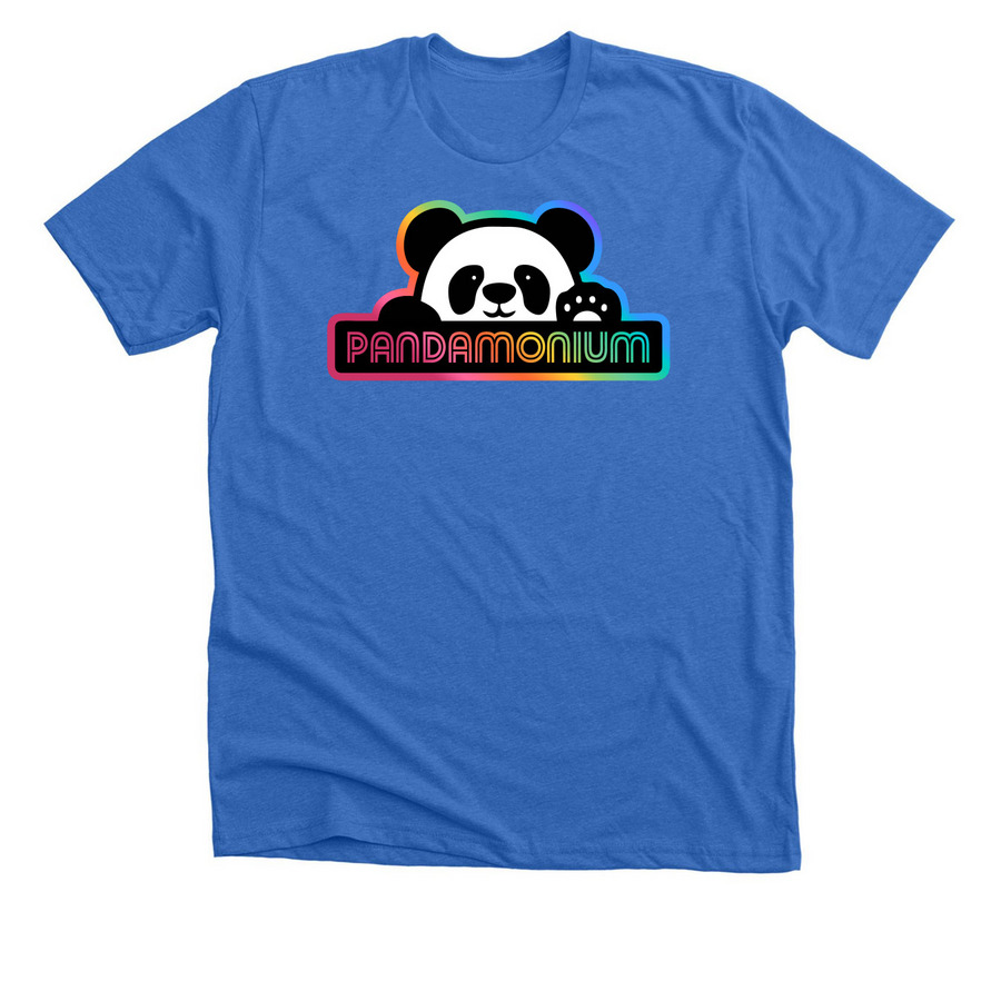 Pandamonium 2026 Sponsor, a Heather True Royal Premium Unisex Tee
