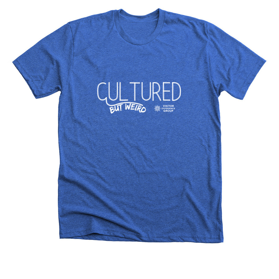 Cultured, but weird, a Heather True Royal Premium Unisex Tee