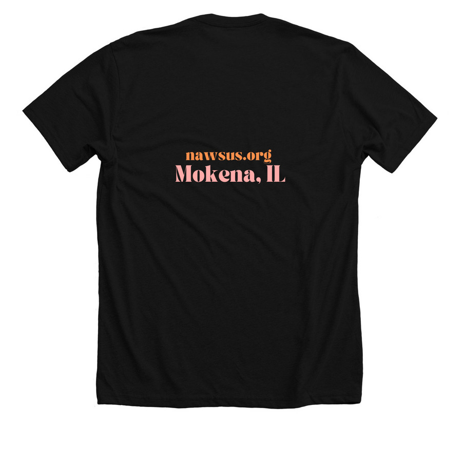 Be the Change - Pink, a Solid Black Blend Premium Unisex Tee (back-view)