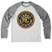 Heights Cooling, a Aluminum Grey/ Bright White Allmade Eco Triblend Colorblock Raglan Long Sleeve Tee