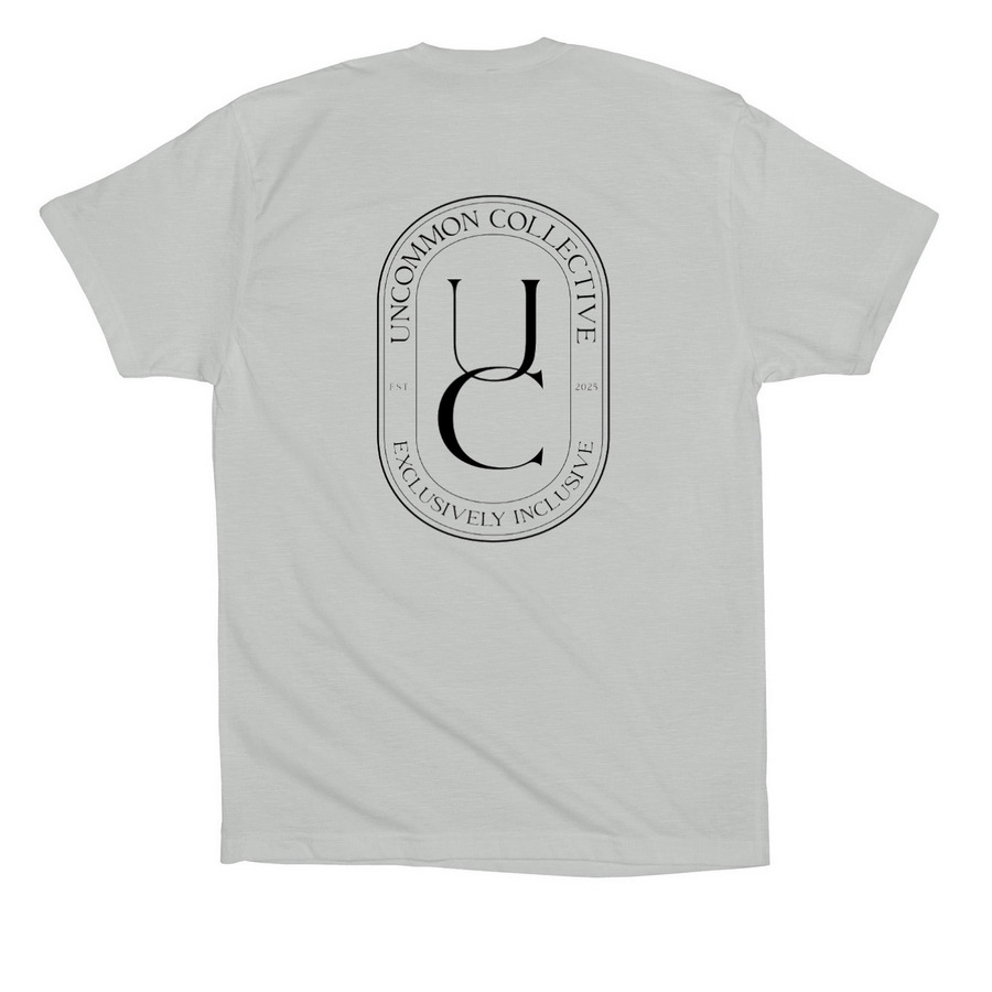 Uncommon Collective Logo T (Light), a Silver Premium Cotton Tee (back-view)