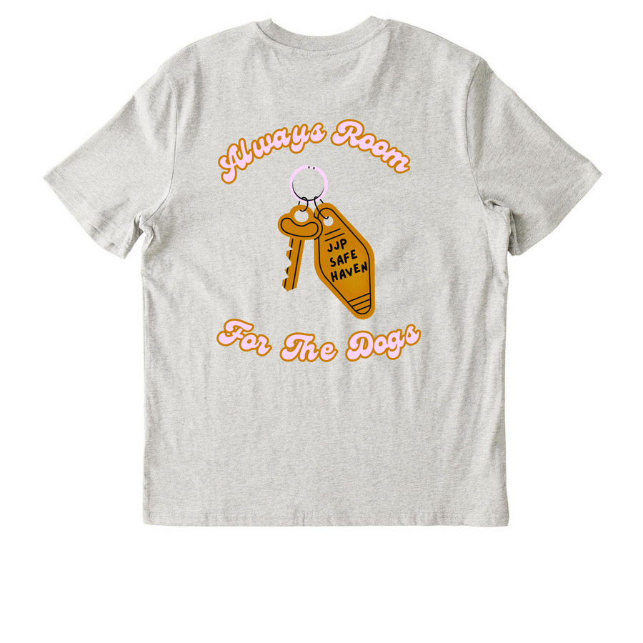 Safe Haven: Vacation Club, a Eco Heather Stanley/Stella Unisex Creator 2.0 Tee (back-view)