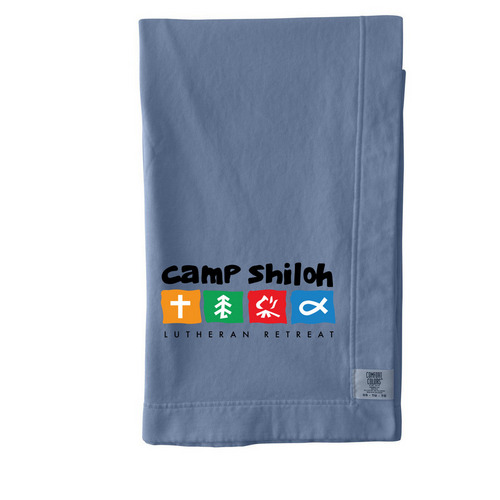 Camp Shiloh Blanket, a Blue Jean Comfort Colors Blanket