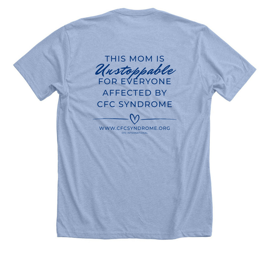 Unstoppable Mom, a Heather Baby Blue Premium Unisex Tee (back-view)