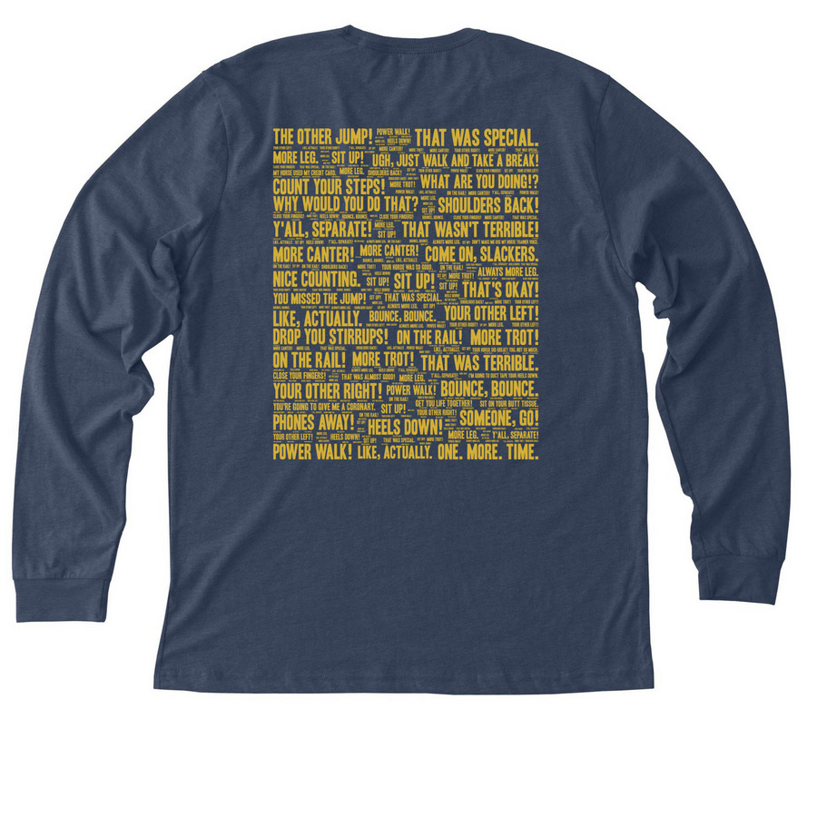 TVF | Rectangle Elizabeth?s Sayings Tee, a Heather Navy Premium Long Sleeve Tee (back-view)