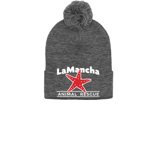 LaMancha Animal Rescue - Hat Campaign&nbsp;, a Dark Heather Grey Pom-Pom Beanie