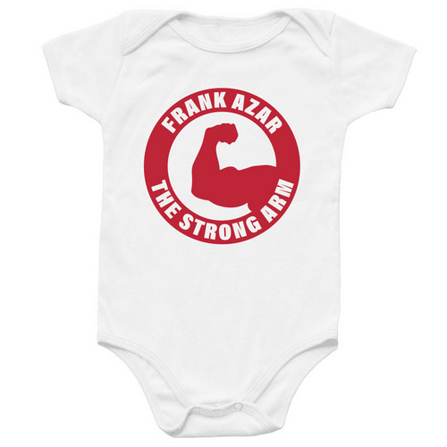 Frank Azar The Strong Arm Onesies, a White Infant Onesie