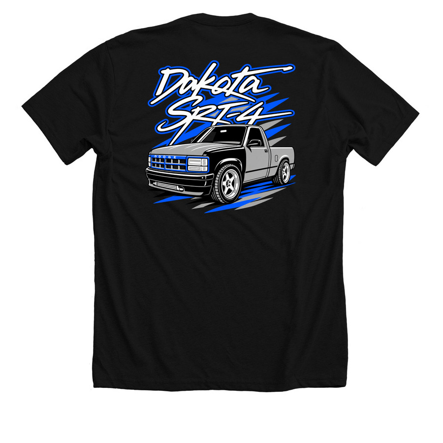 Dakota SRT4 V1 Tee, a Solid Black Blend Premium Unisex Tee (back-view)