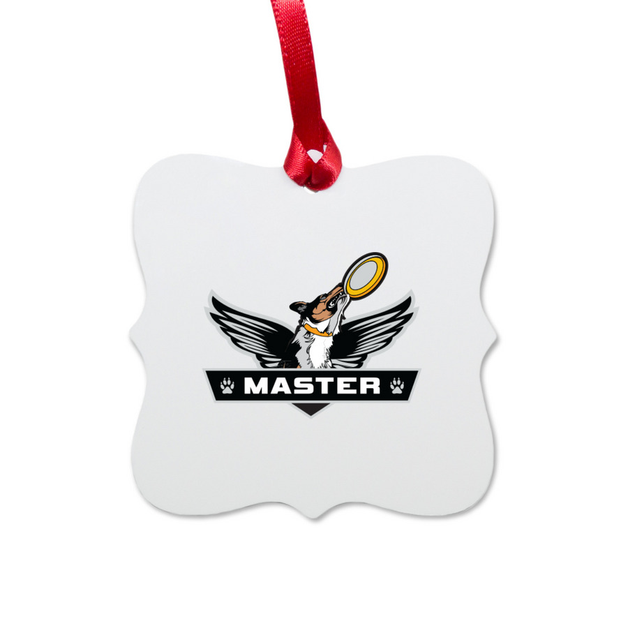 Master Wings Award Ornament, a White Aluminum Square Ornament