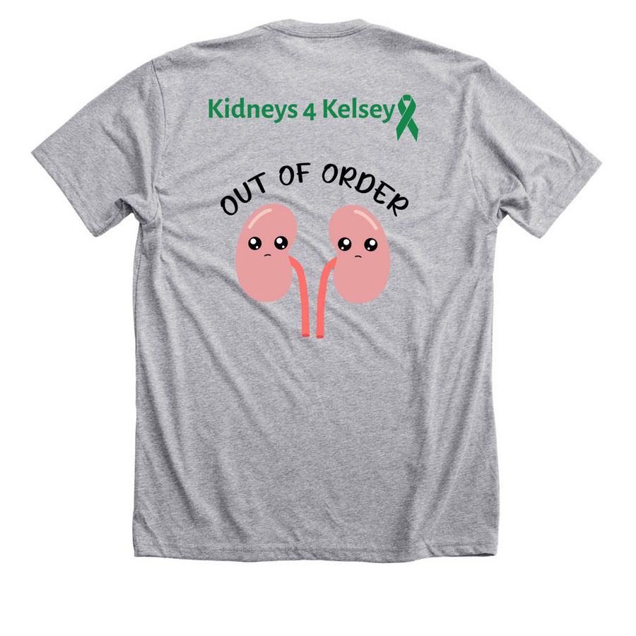 Kidneys 4 Kelsey, a Athletic Heather Premium Unisex Tee (back-view)