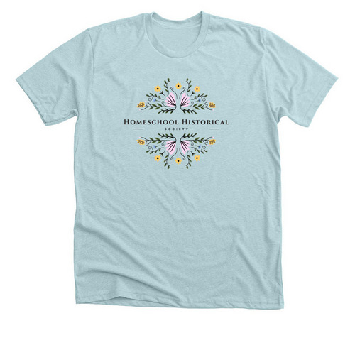 Homeschool Historical Society, a Heather Ice Blue Premium Unisex Tee