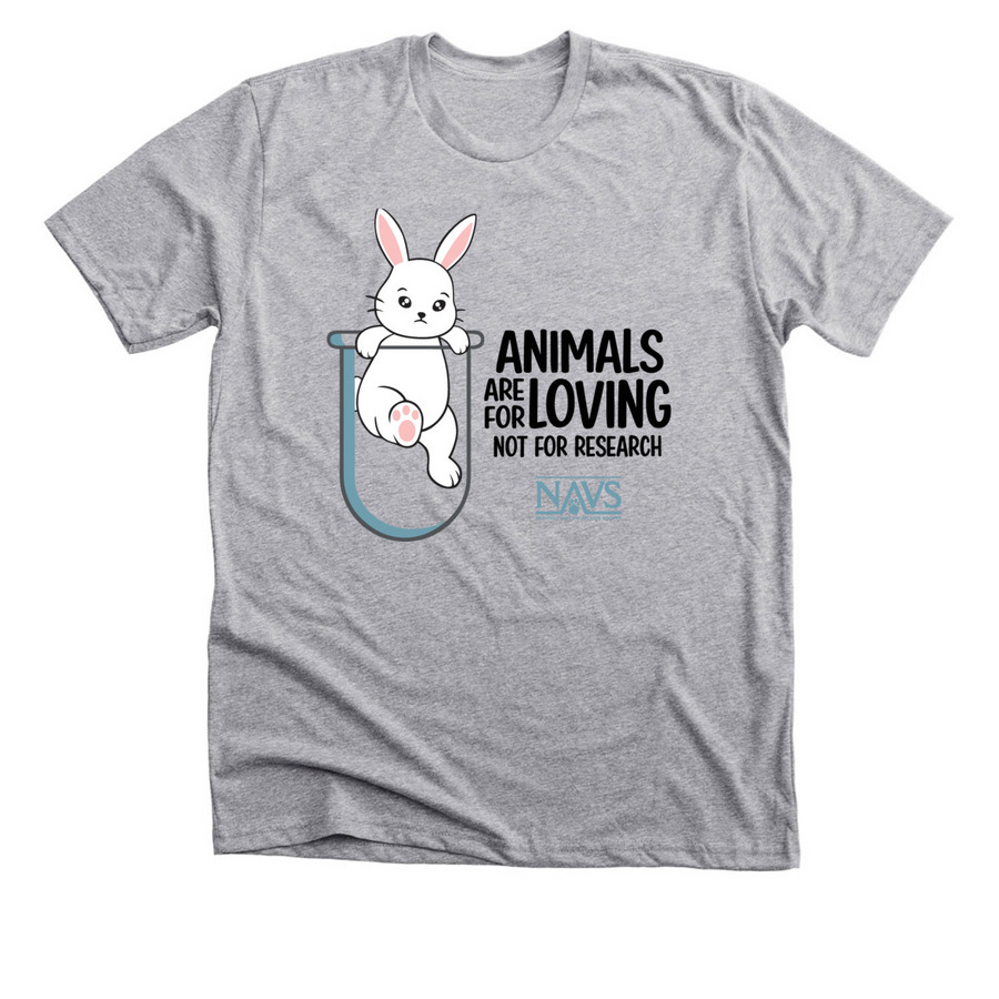 Rabbits are for Loving, Not for Research, a Athletic Heather Premium Unisex Tee