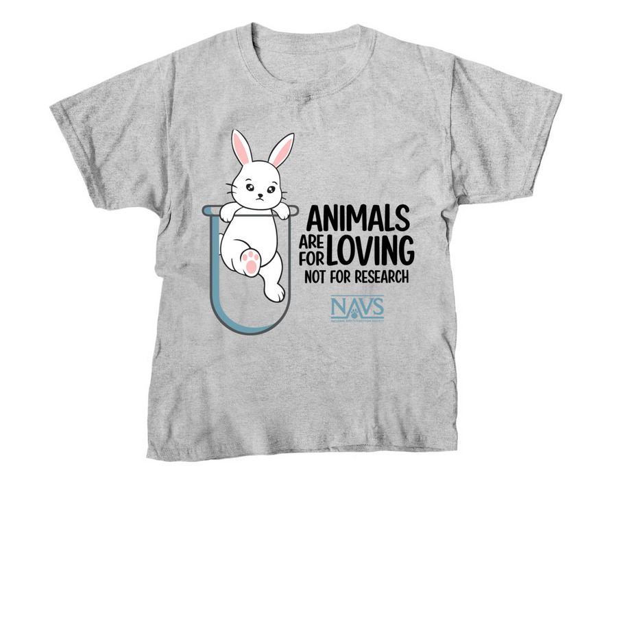 Rabbits are for Loving, Not for Research, a Sport Grey Youth Unisex Tee