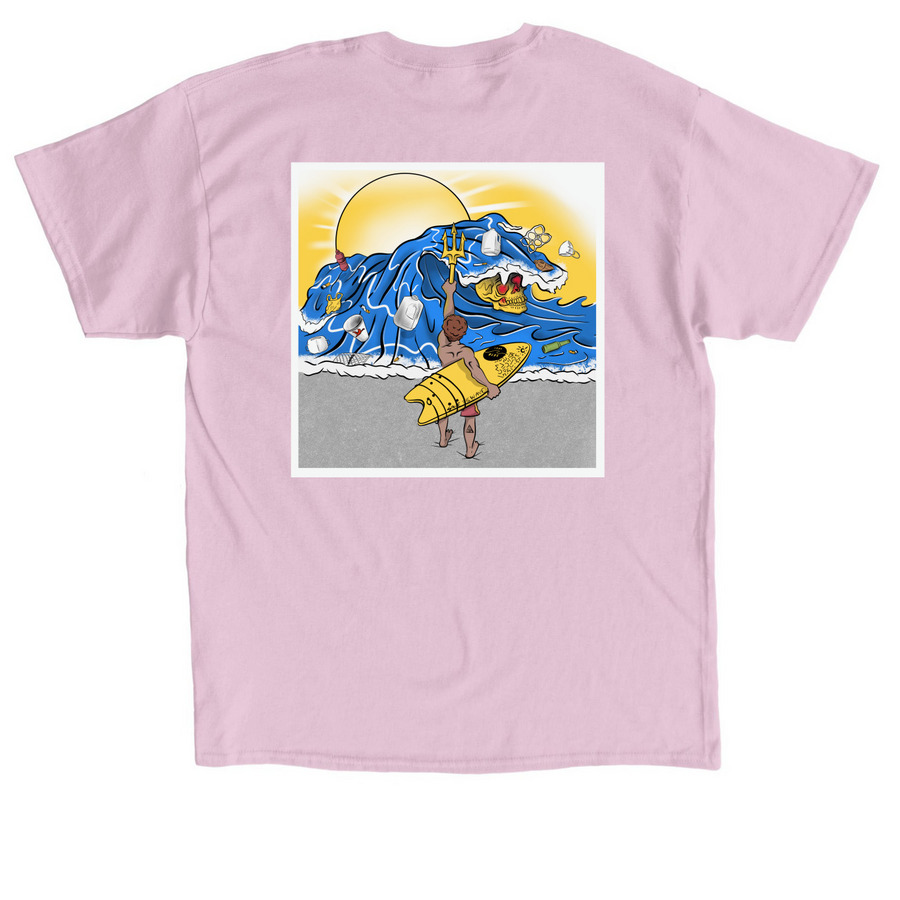 GUARDIANS OF OUR OCEANS, a Light Pink Classic Unisex Tee (back-view)