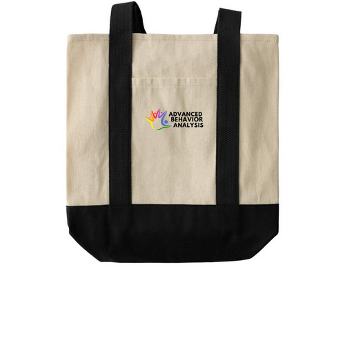 ABA Tote, a Natural/Black Two-Tone Grocery Tote Bag