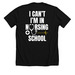 I Can't I'm In Nursing School - White Text, a Solid Black Blend Premium Unisex Tee (back-view)