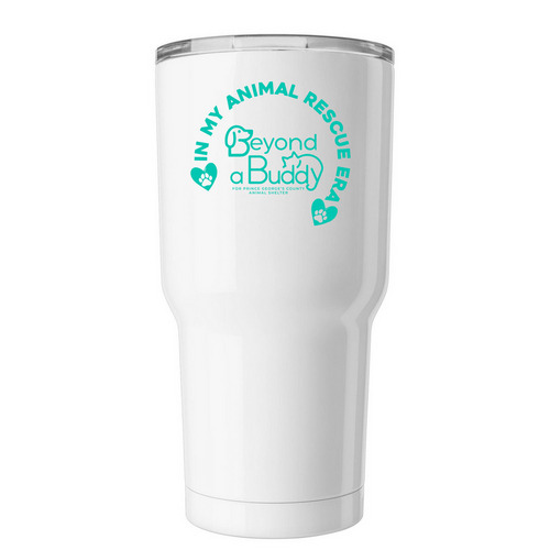 In My Rescue Era, a White Insulated Tumbler