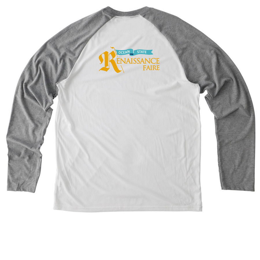 King Snail, a Aluminum Grey/ Bright White Allmade Eco Triblend Colorblock Raglan Long Sleeve Tee (back-view)