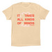 It Takes All Kinds of Minds, a Soft Cream Premium Cotton Tee