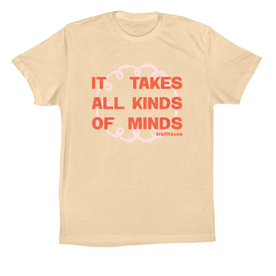 It Takes All Kinds of Minds, a Soft Cream Premium Cotton Tee