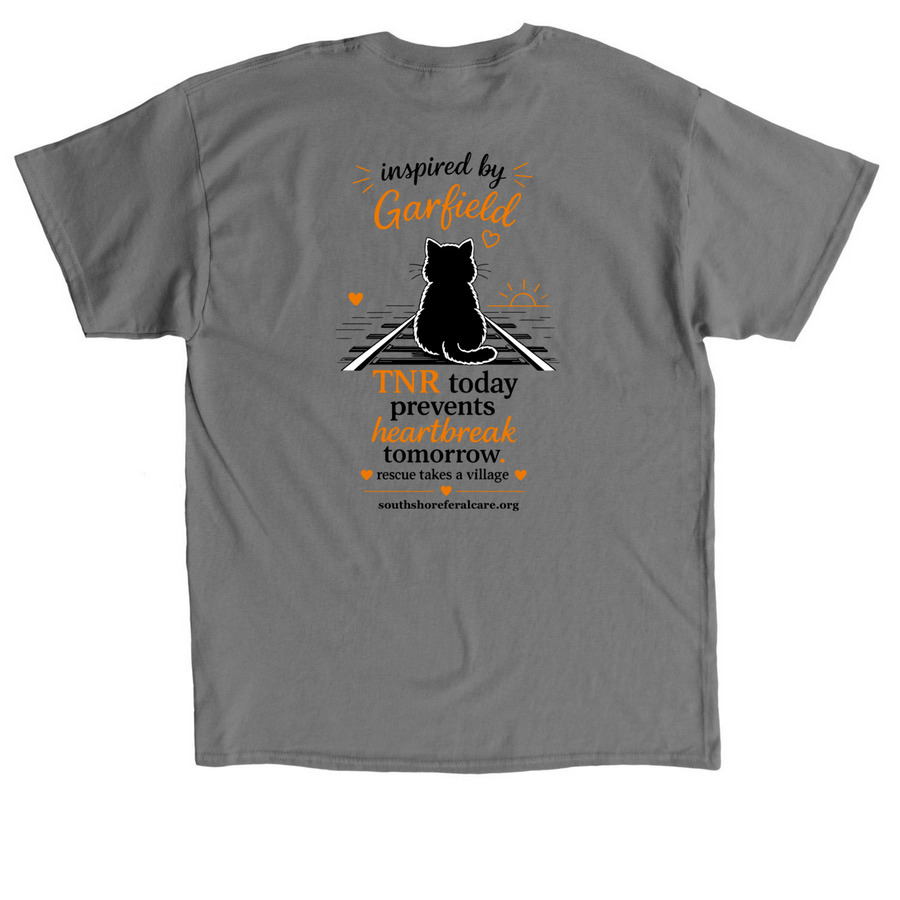 Inspired by Garfield&nbsp;, a Charcoal Classic Unisex Tee (back-view)