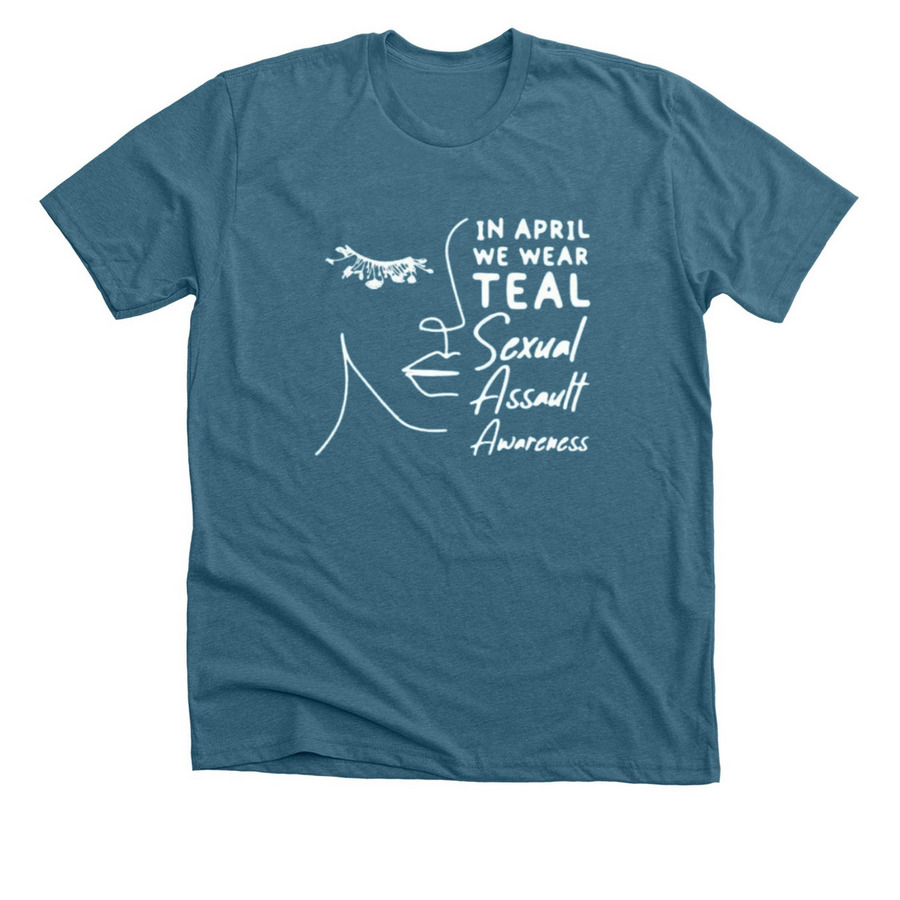 Sexual Assault Awareness Month, a Heather Deep Teal Premium Unisex Tee