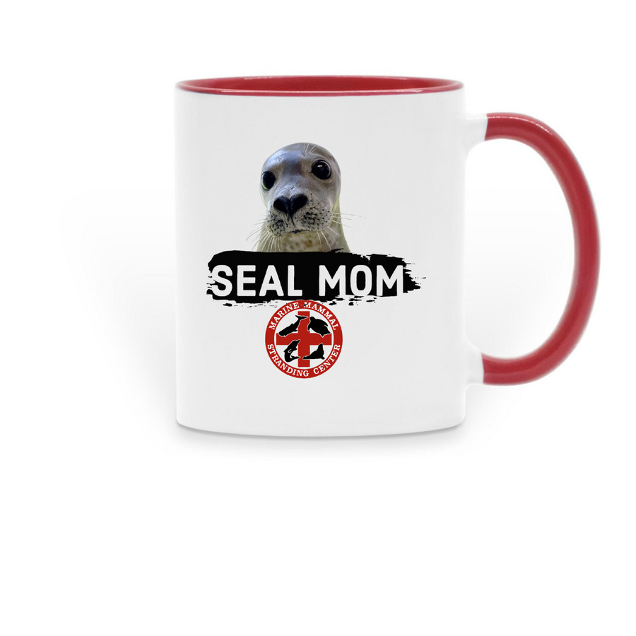 Seal Mom (Mug), a Red Two-Tone Ceramic Mug