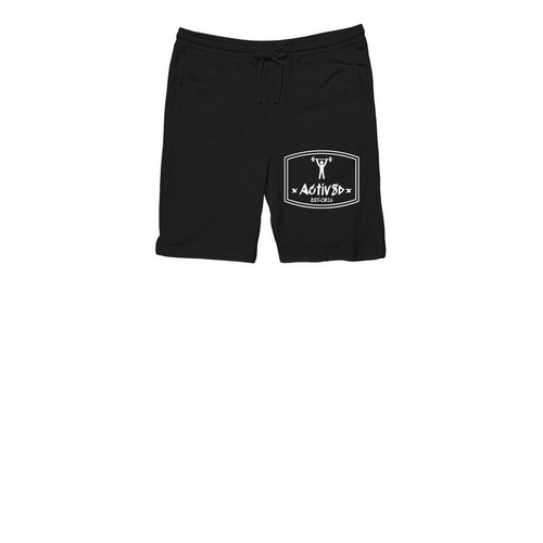 "Activ8d", a Black Midweight Fleece Shorts