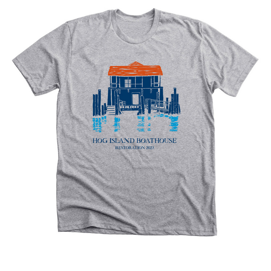 Boathouse Restoration '23 - Color Logo, a Athletic Heather Premium Unisex Tee