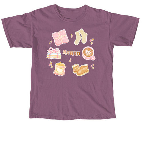 Cozy Vibes Tee, a Berry Comfort Colors Unisex Tee