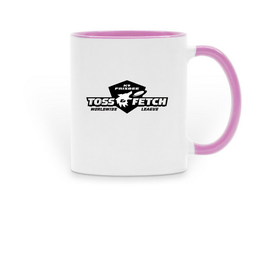 Master Div K9 Frisbee Mugs, a Pink Two-Tone Ceramic Mug