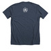 A Discovery of Yoga, a Heather Midnight Navy Premium Unisex Tee (back-view)