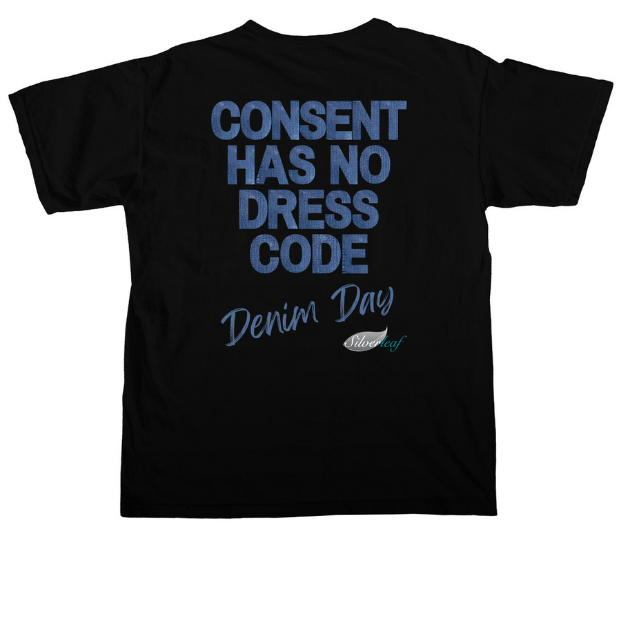 Denim Day 1, a Black Comfort Colors Unisex Tee (back-view)