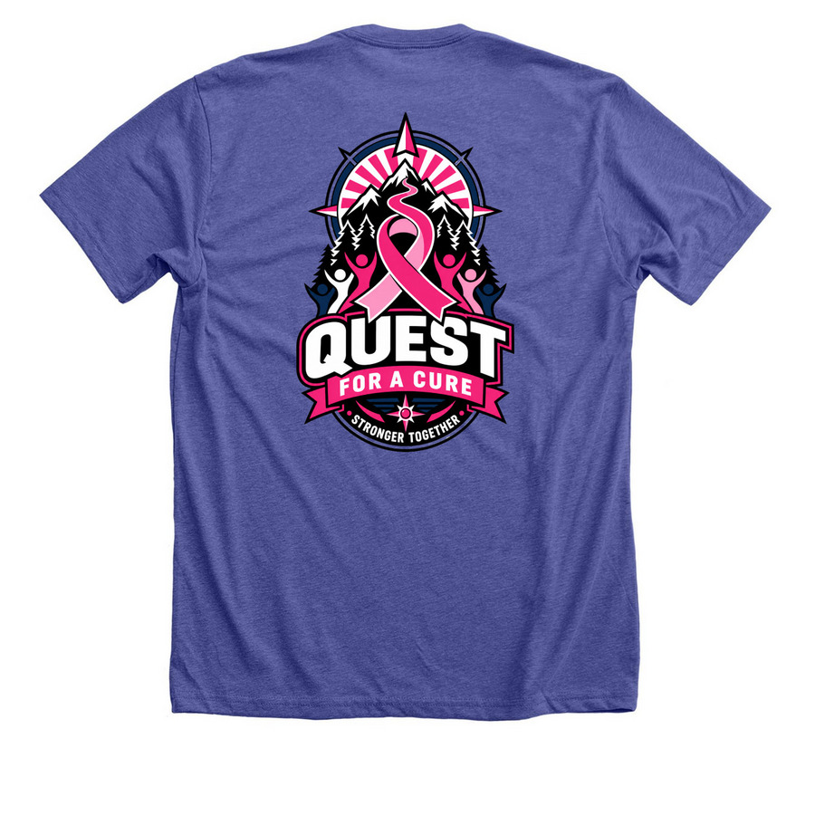 One Quest, One Hope, a Heather Lapis Premium Unisex Tee (back-view)