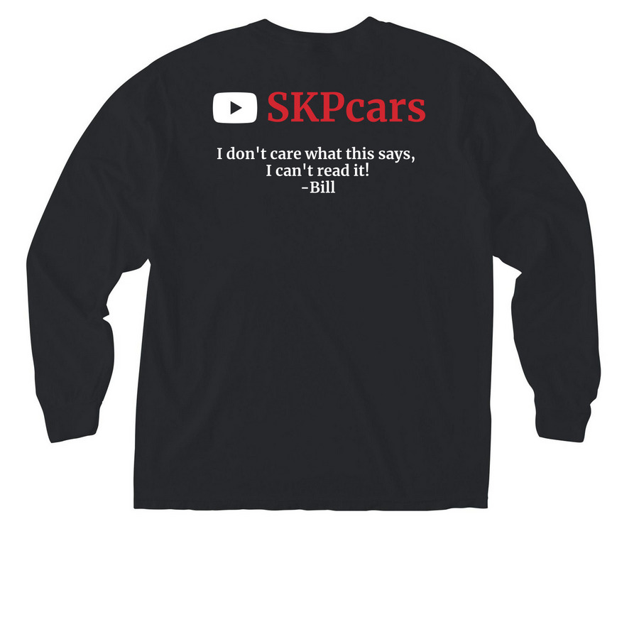 SKPcar Bill's Pocket Tee, a Black Comfort Colors Long Sleeve Pocket Tee (back-view)