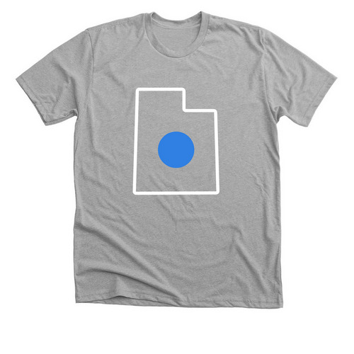Utah Blue Dots, a Athletic Heather Premium Unisex Tee