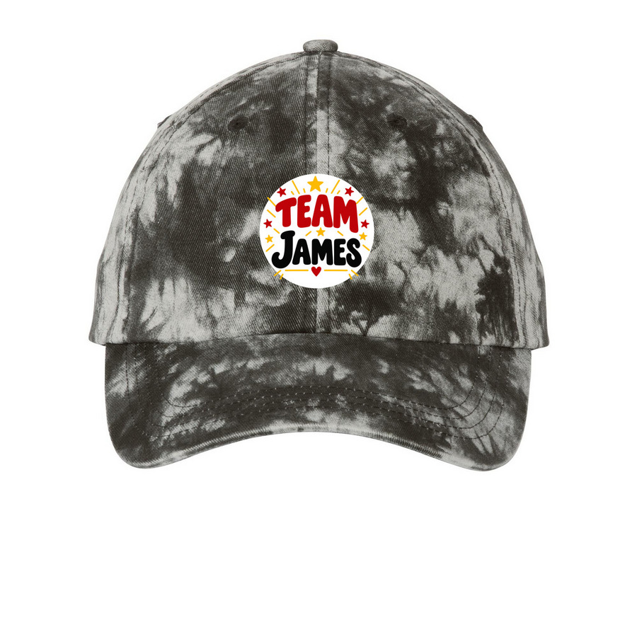 Fight For James Hat, a Black Printed Tie Dye Baseball Hat