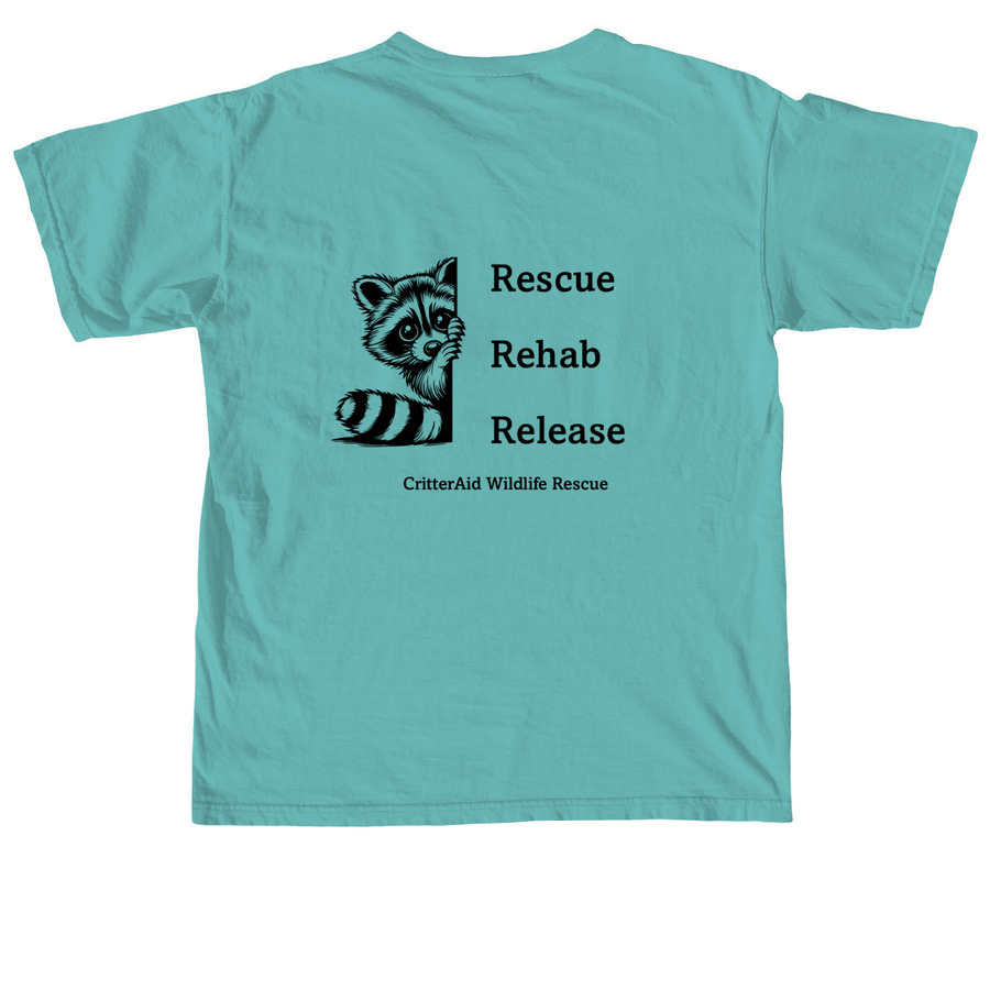 Rescue Rehab Release, a Seafoam Comfort Colors Unisex Tee (back-view)