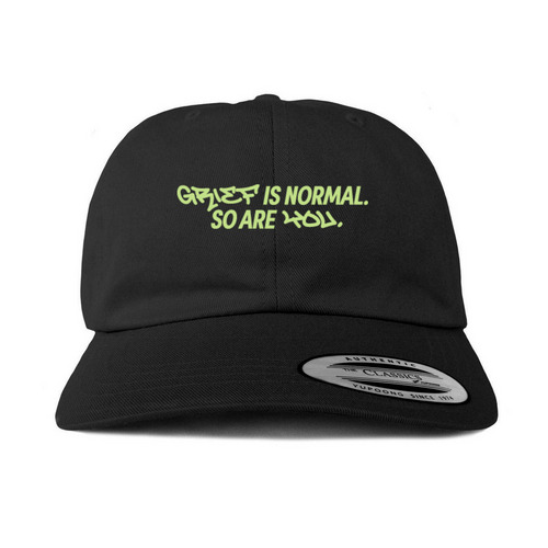 Grief is Normal, So Are You: Neon Green Hats, a Black Printed Classic Baseball Cap