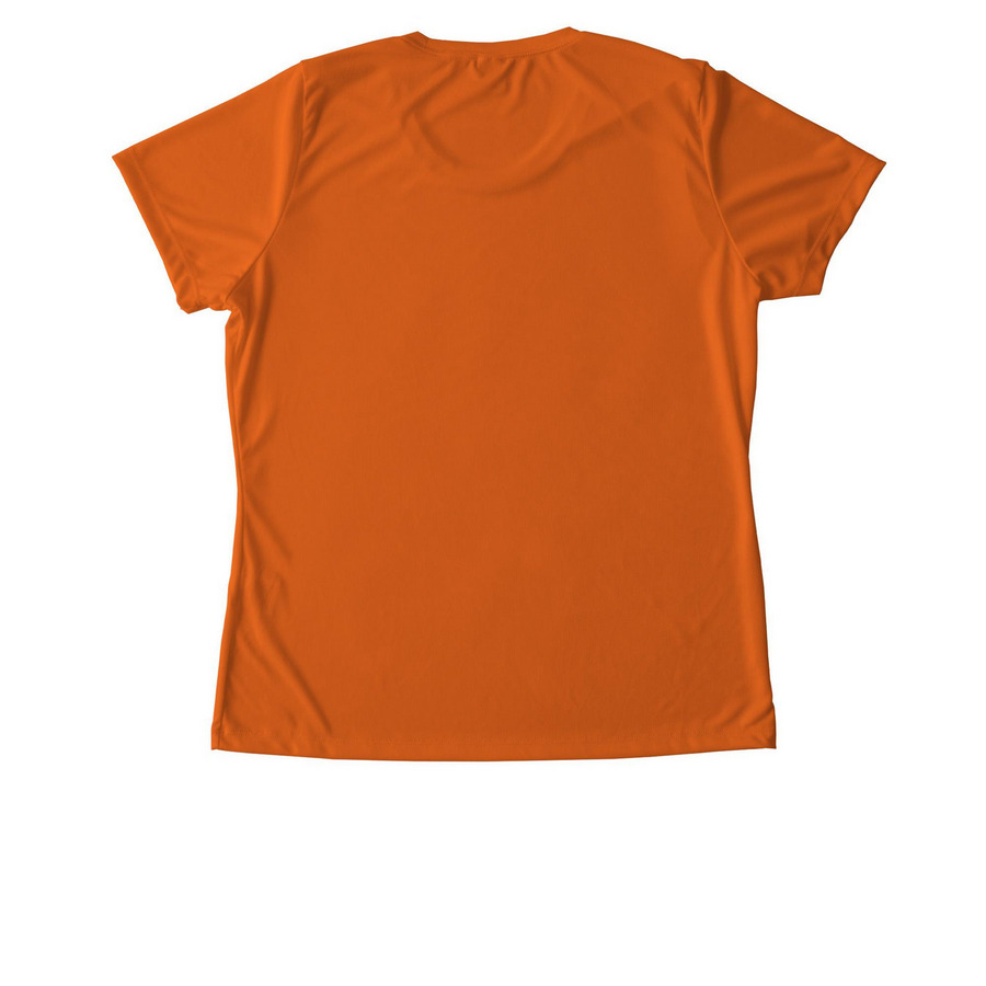 Jeykll Island Shirts Men & Women, a Deep Orange Women's Performance Tee (back-view)