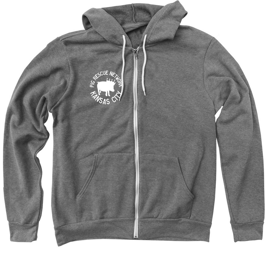 This Shirt Saves Pigs - Zip Up, a Deep Heather Zip Up Hoodie