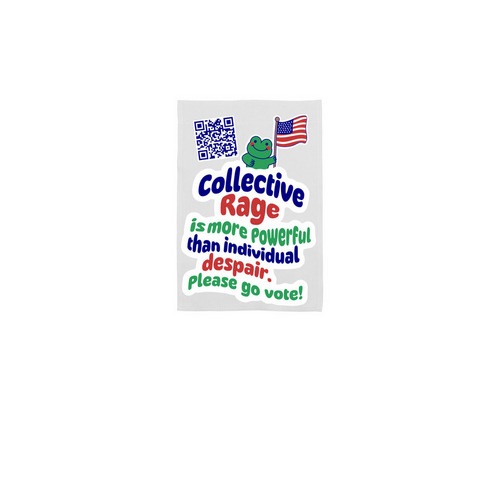 Collective Rage yard flag, a White 12" x 18" Yard Flag
