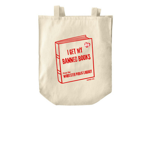 I Get My Banned Books, a Natural Over-the-Shoulder Shopping Tote Bag
