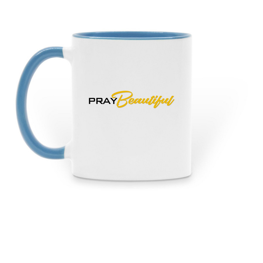 2022 TGM Mug, a Light Blue Two-Tone Ceramic Mug (back-view)