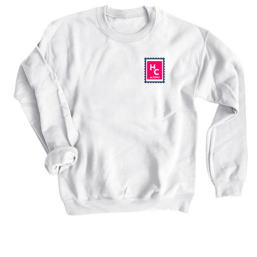 Postcard - Her Campus at TCNJ, a White Crewneck Sweatshirt