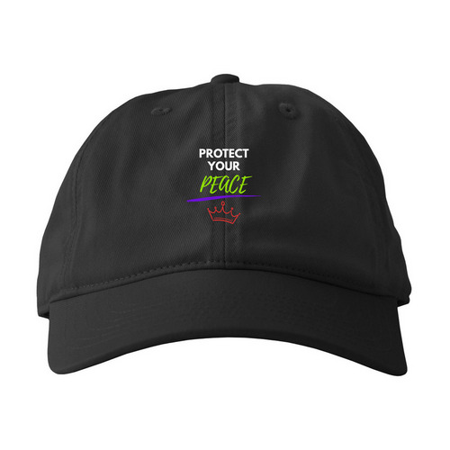 Protect Your Peace Hat, a Black Printed Eco Baseball Cap