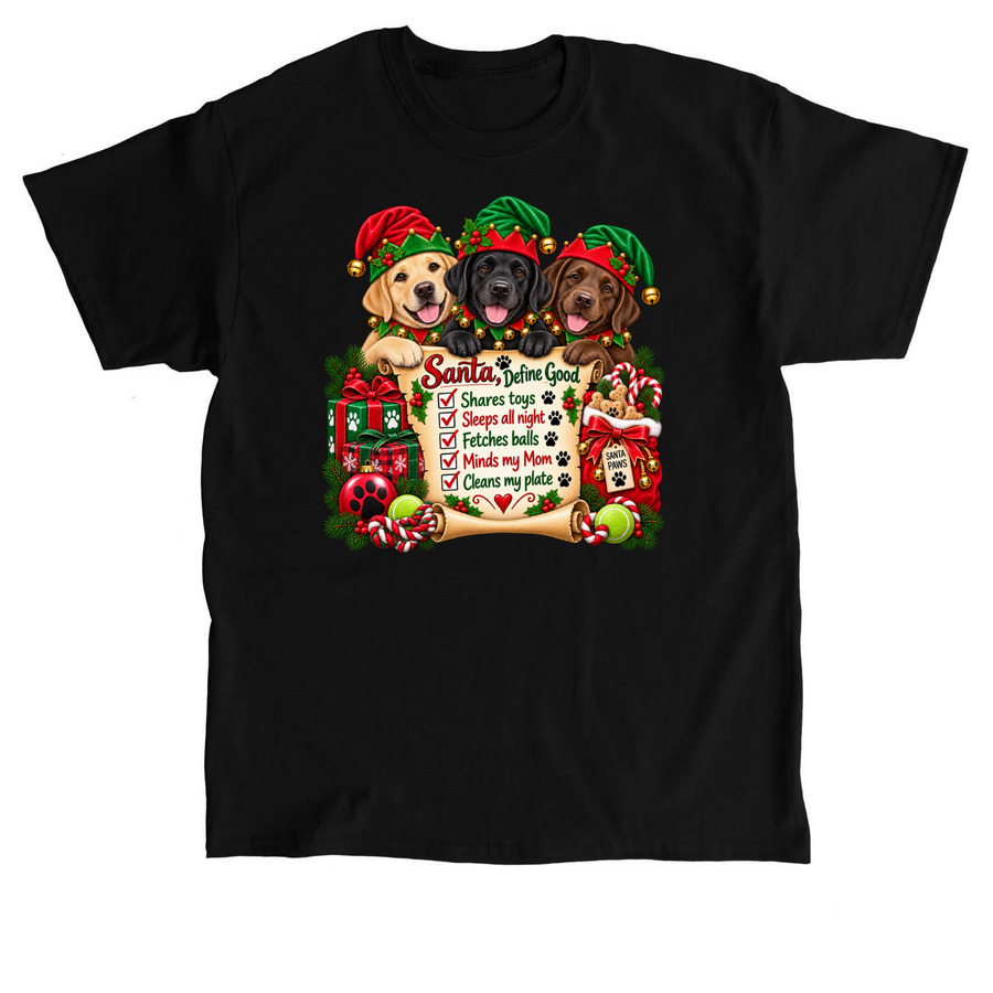 Santa, Define Good..., a Black Classic Unisex Tee